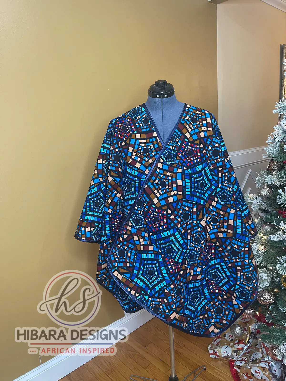 Aqua Print Poncho - Image 2