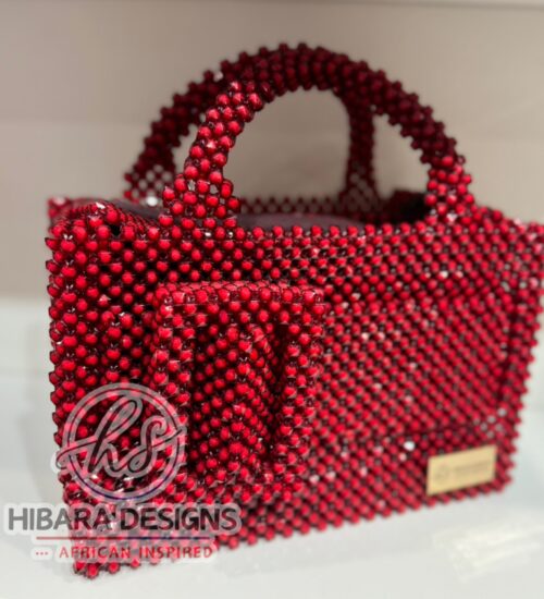 Ruby Buckle  Beaded Bag