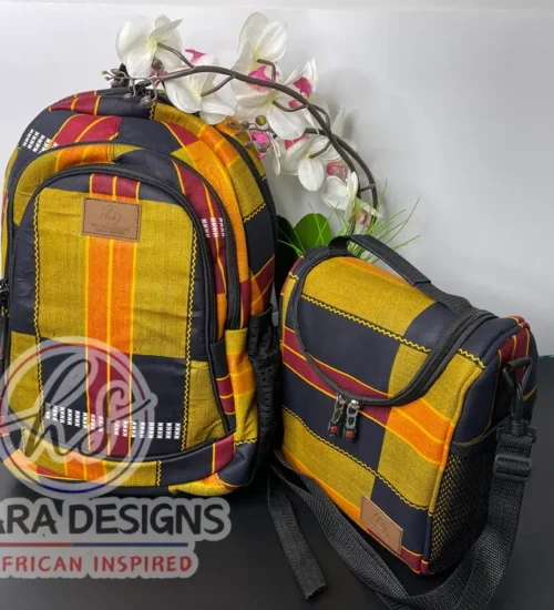 Plaid Print Backpack Set