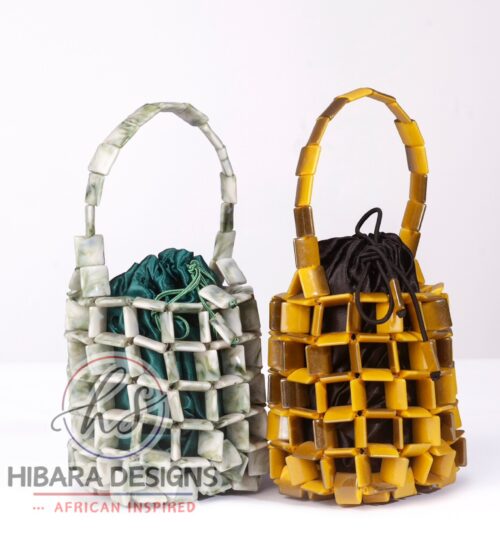 Zinna Green Beaded Bag