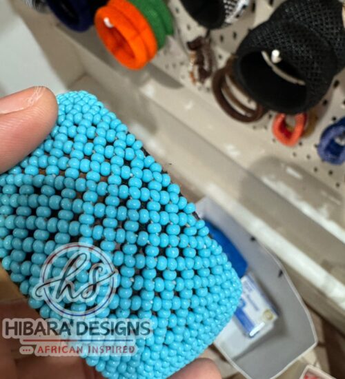 Cyan Chunky Beaded Bangles