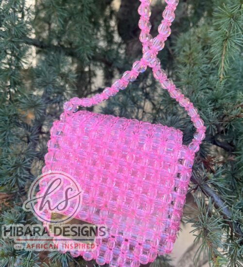 Pink Yoko Beaded Crossbody Bag