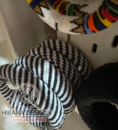 Zebra Beaded Bangles