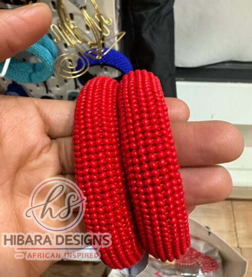 Red Beaded Bangles