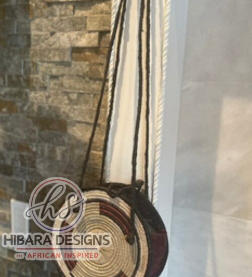 Black Zarai Shoulder Basket Bag with Leather