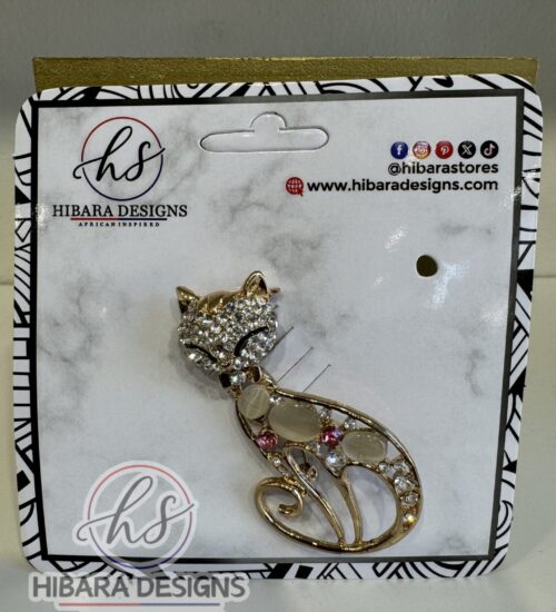 Rainstone Cat brooch