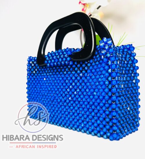 Blue’s Nzazai Beaded  Wooden Handle Bag