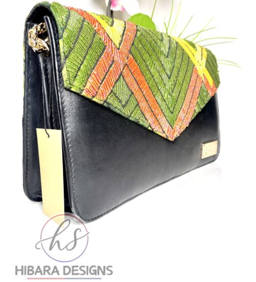 Madam  Green Beaded Leather Bag