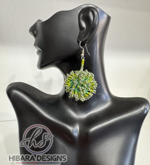virus Beaded earrings ( green)