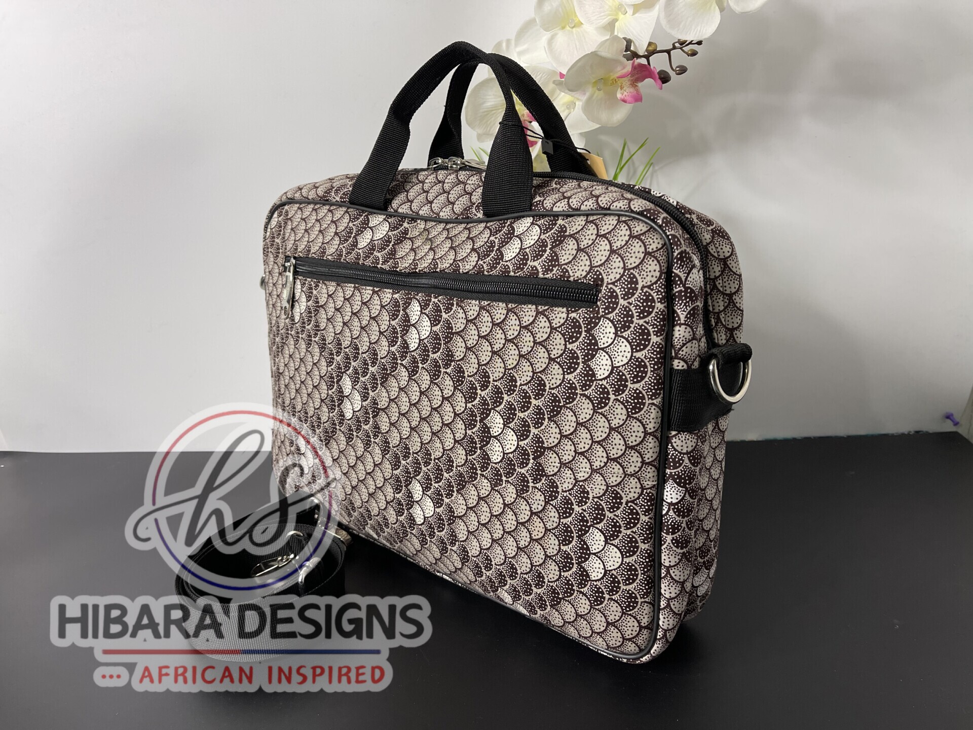 Androgynous Ankara Print Laptop Bag - Image 3