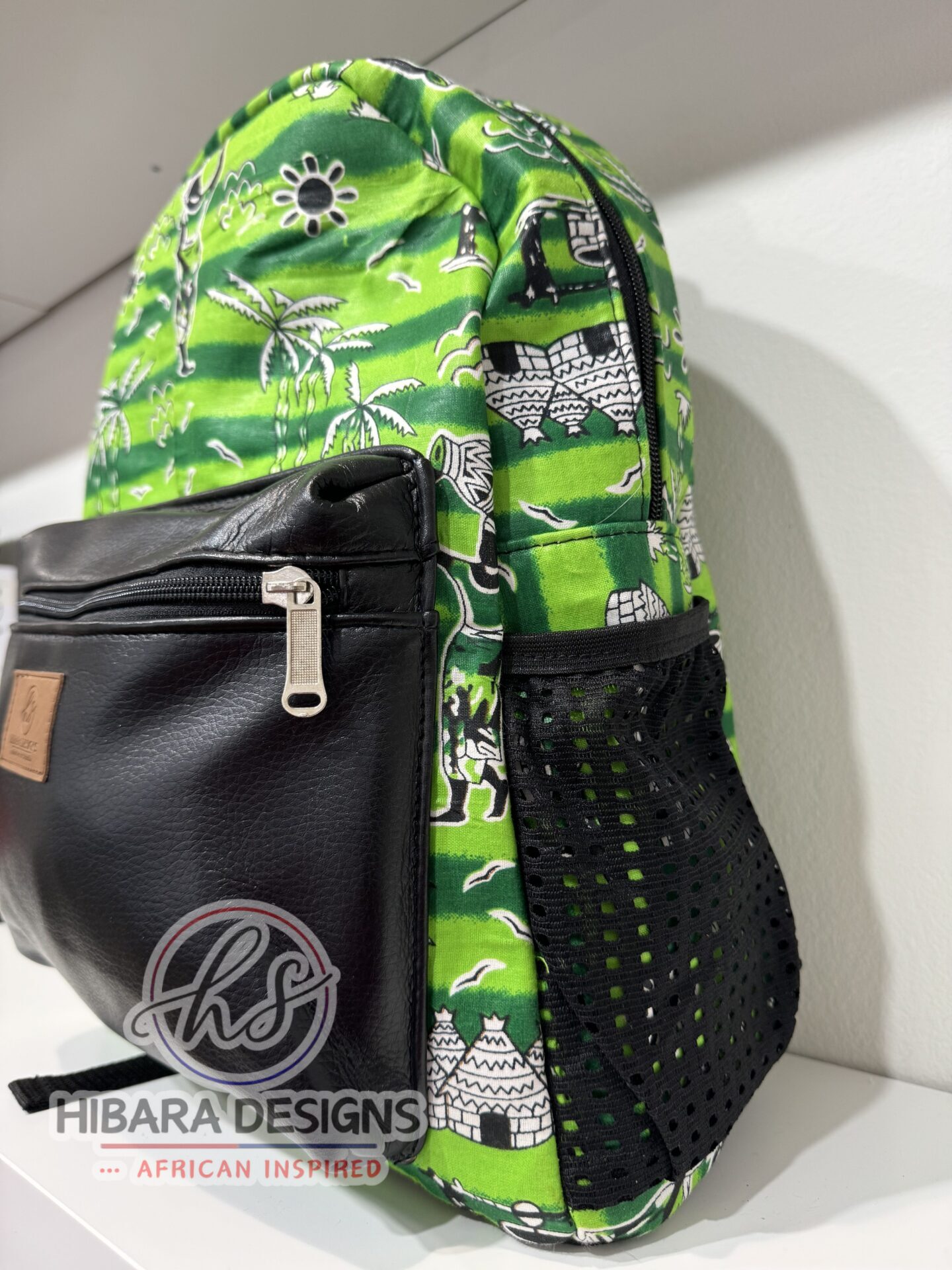 Green Life Backpack With Leather - Image 2