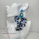 Blue Fabric Earrings
