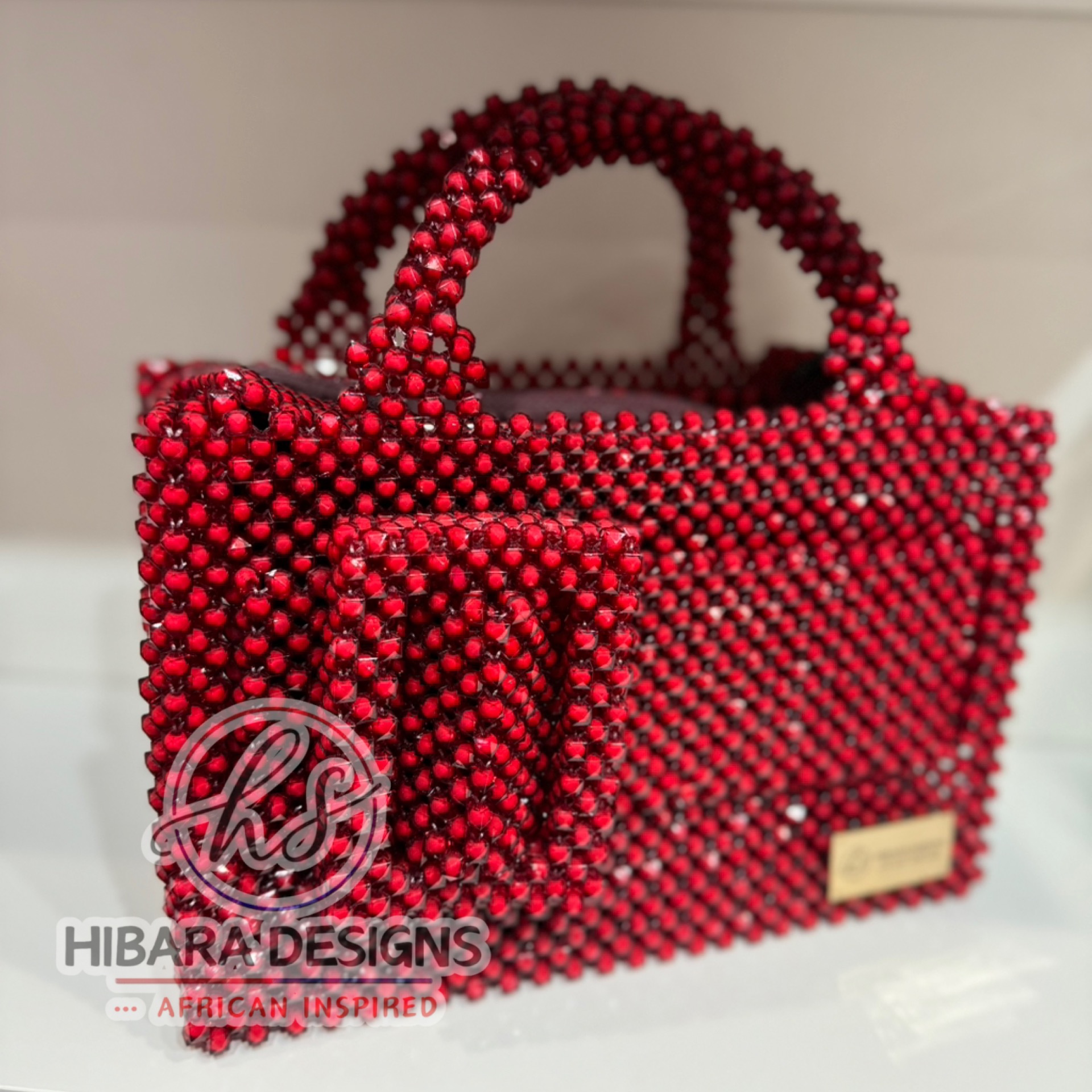 Ruby Buckle  Beaded Bag