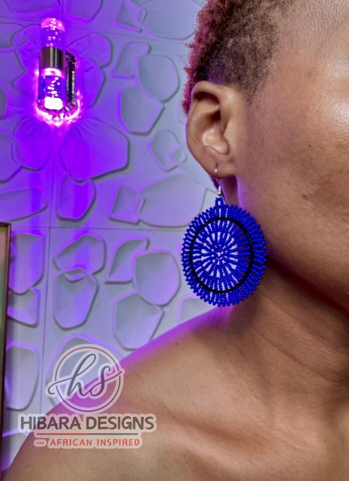 blue nandi beaded earrings