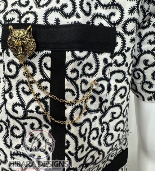 Wolf head brooch (goldSilver)