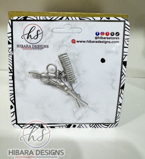 Scissor comb brooch