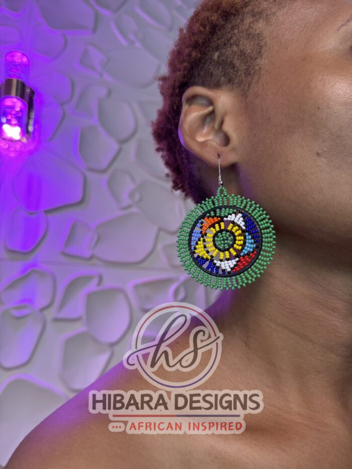 Nandi Beaded Earrings with colorful circle