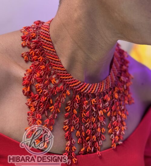 Olori Beaded Necklace (Red)