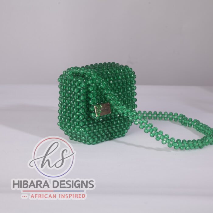 Green Yoko Beaded Crossbody Bag