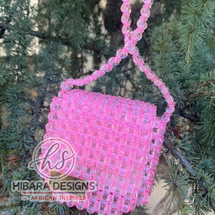 Pink Yoko Beaded Crossbody Bag