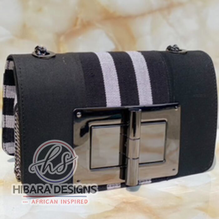 Black Stripes Sukari Buckle Bag