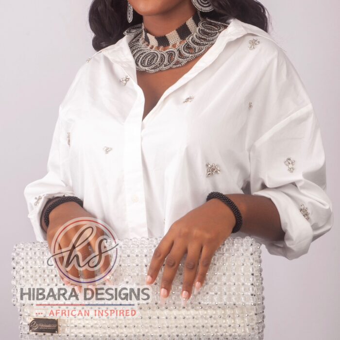 Crystal’s Ooni Overized Beaded Clutch