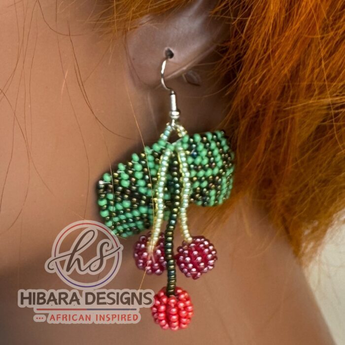 Cherry Beaded Earrings