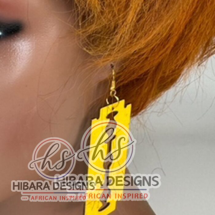 Yellow Razor Dangling Earrings