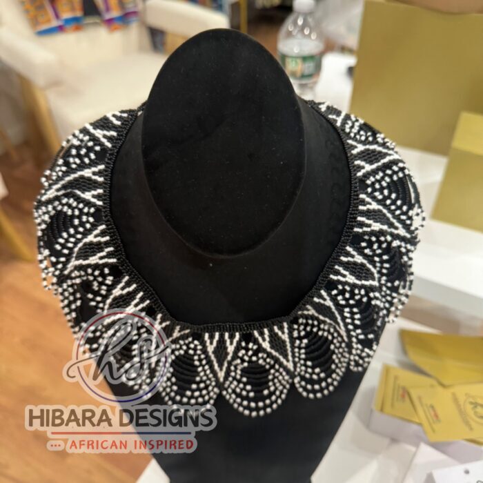 Cece Beaded Necklace (Blk & White)