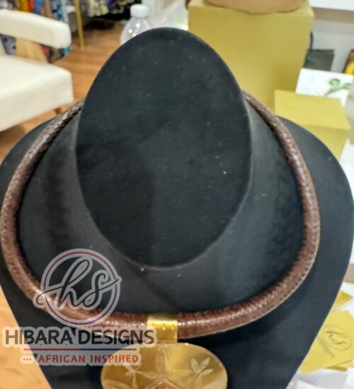 Amanirenas Brown Leather With Bronze Pendant