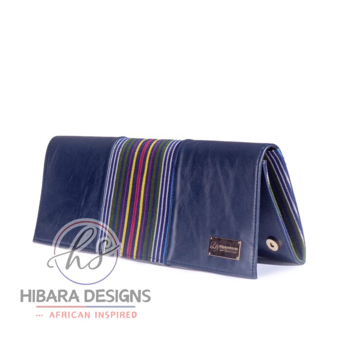 Midnight Shangani Leather Clutch Bag