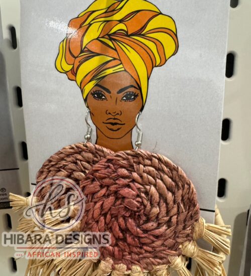 Brown Basket Spiral Earrings