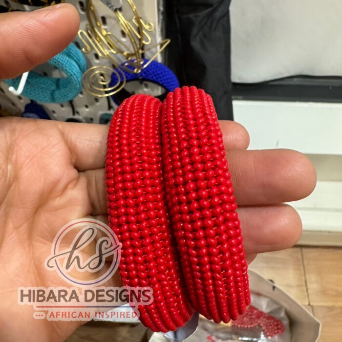 Red Beaded Bangles