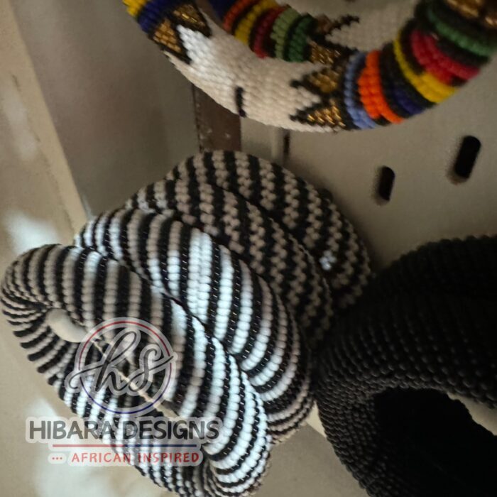 Zebra Beaded Bangles