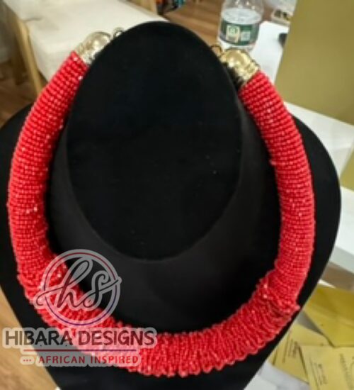 Jumbo Red Beaded Necklace