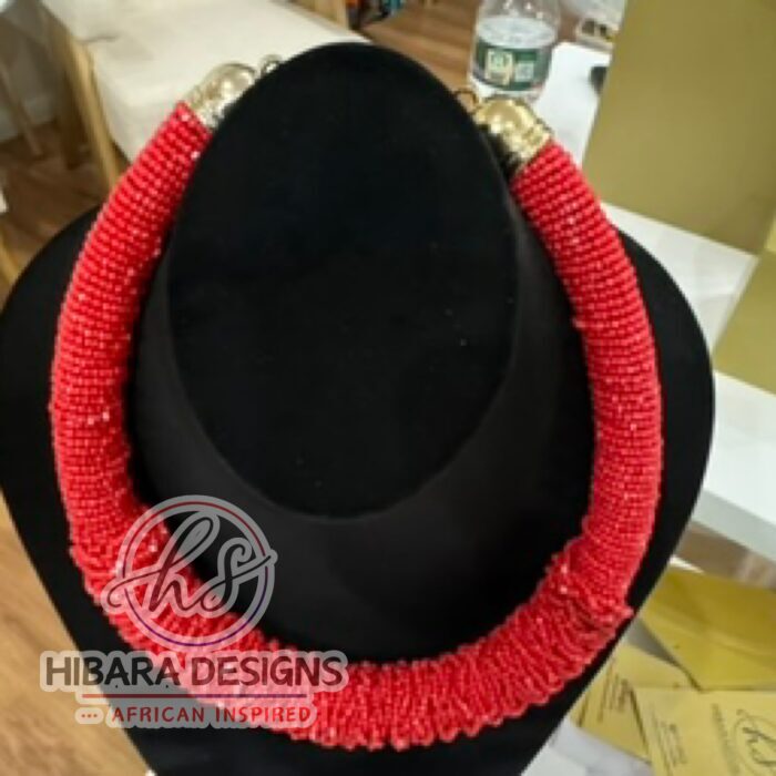 Jumbo Red Beaded Necklace