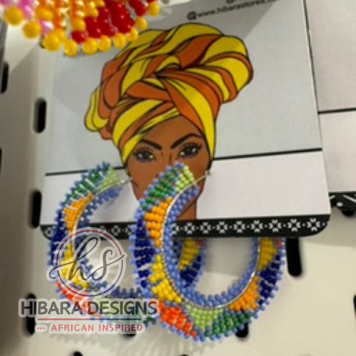 Blue Nandi Beaded Earrings