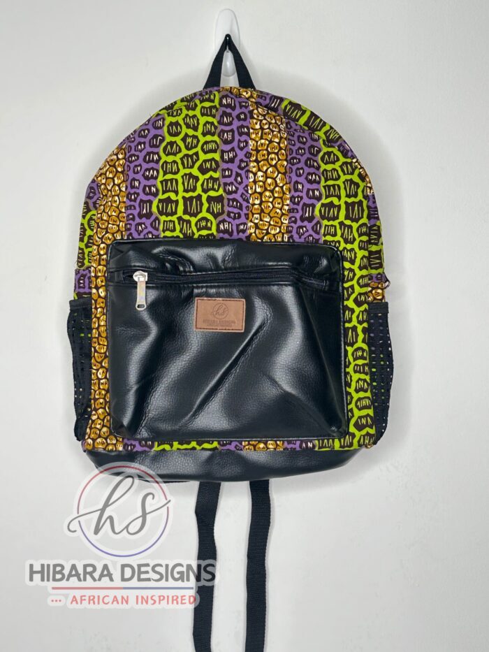 PurpleGreen  Small Leather Backpack