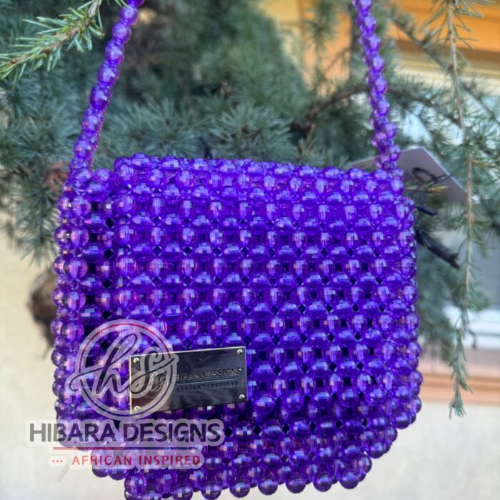 Purple Yoko Beaded Crossbody Bag